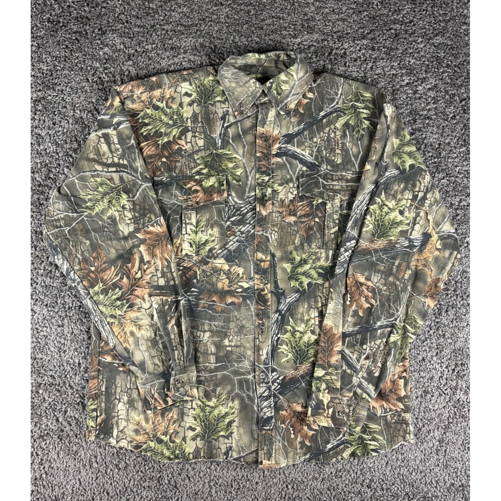 WFS Element Gear Mens Camo Button Down Shirt Superflage Game Hunting Medium